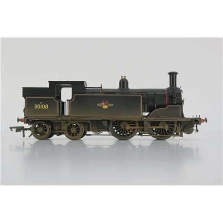 Hornby R2506 Class M7 0-4-4T 30108 in BR black with late crest - weathered. Used. OO Gauge 
