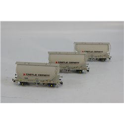 Accurascale ACC2035CS-P PCA bulk cement hoppers in revised (2000s) Castle Cement livery - Pack P - pack of three. Used. OO Gaug