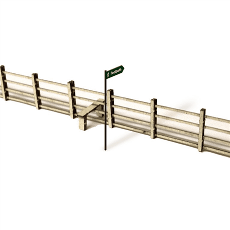 OO/HO kit 4ft Post & Rail Fencing