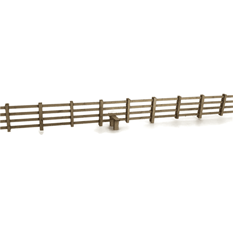 OO/HO kit 4ft Post & Rail Fencing (Natural Wood)