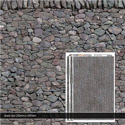 OO/HO Dry Stone Wall Texture Paper (Pack of 5)