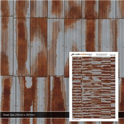 OO/HO Rusty Corrugated Iron Texture Paper (Pack of 5)