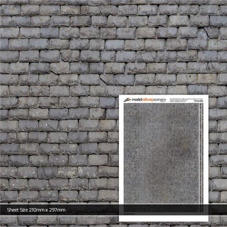 OO/HO Weathered Slate Roofing Texture Paper (Pack of 5)