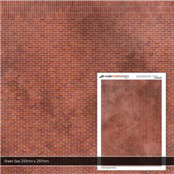 OO/HO Victorian Weathered Red Brick Texture Paper (Pack of 5)