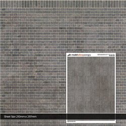 OO/HO English Bond Blue Engineering Brick Texture Paper (Pack of 5)