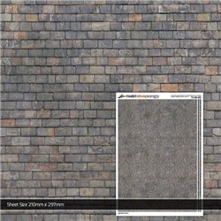 OO/HO Mixed Grey Roof Slates Texture Paper (Pack of 5)