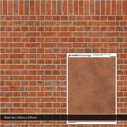 OO/HO English Bond Red Brick Texture Paper (Pack of 5)