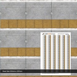 OO/HO Network Rail Platform Edge Coping With Buff Tactile Paving (Pack of 5)