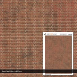 OO/HO English Bond Dirty Red Brick Texture Paper (Pack of 5)