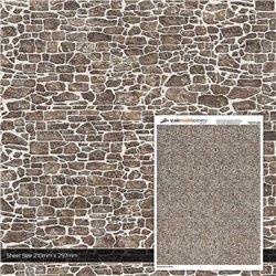 OO/HO Pointed Brown Stone Texture Paper (Pack of 5)