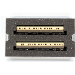 Dapol 2P-003-014 B Set Coach Twin Pack Great Crest Western Chocolate and Cream 6413 and 6414. Used. N Gauge 