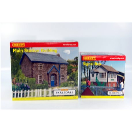 Hornby Skaledale Water Tower and Signal Box. Used. OO Gauge Main Station Building