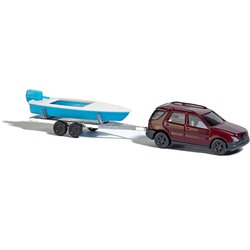 N Mercedes M class and boat on trailer