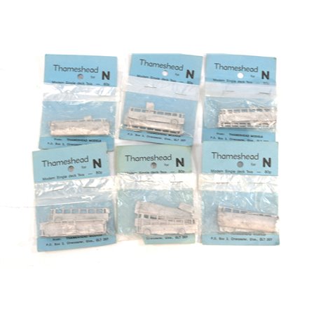 Thameshead white Metal Modern Single Deck Bus X 6. Used. N Gauge 