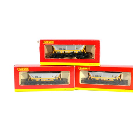 Three Hornby R003 MGR Hopper Wagons. Used. OO Gauge 
