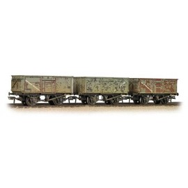 Triple Pack 16 Ton Steel Mineral Wagons BR Grey ? Weathered