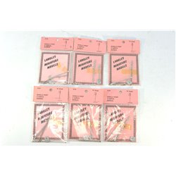 Six Langley white Metal Single Post " Aspex Signals . Used. N Gauge 