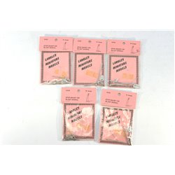 Five Langley White Metal Stop Shunt or Blast Signals. Used. N Gauge 