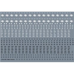 RAILTEC 2mm-1252 BR white/black loco numbers: multi-sheet