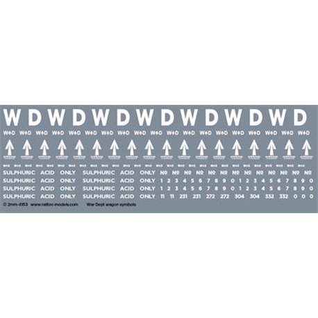 RAILTEC 2mm-4153 War Department WD brandings: rolling stock (white)