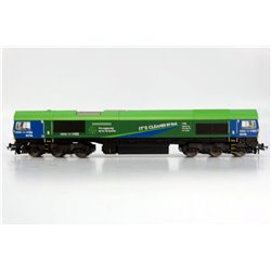 Hornby R30151 Class 66/7 66796 "The Green Progressor" in GB Railfreight HS2 green and blue. DCC Fitted. Used. OO Gauge 