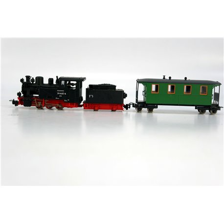 Roco 33253 DR BR99 Steam Locomotive III. Plus Roco 34063 Wagon. Used. HoE / OO9 Gauge 