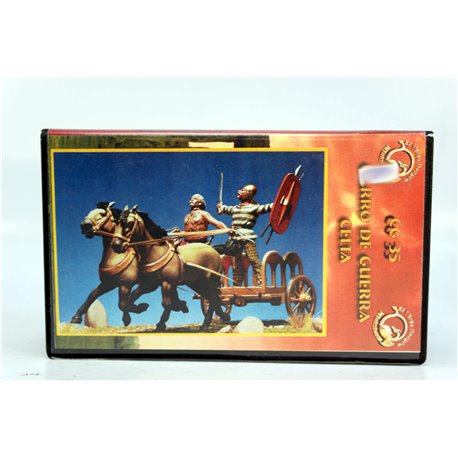 El Viejo: Celtic Chariot CG-35 54mm metal figures and horse with resin base.