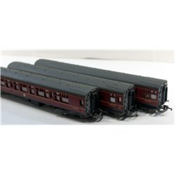 A Set of three Lima Maroon Coaches . Used. OO Gauge 