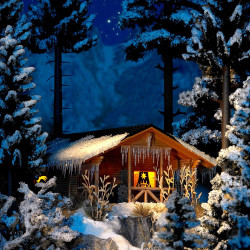 Snow Covered Winter Lodge