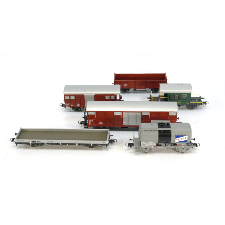 6 piece Roco goods wagon set "Gotthardbahn", SBB. Used. HO Gauge