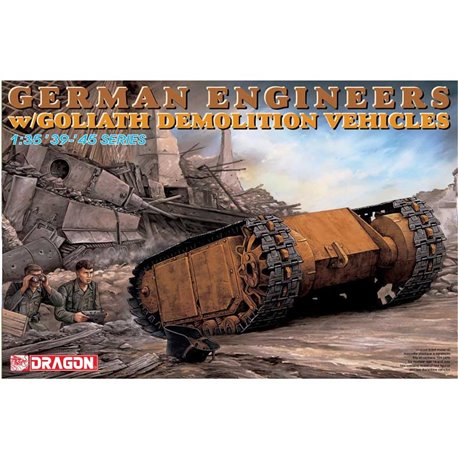 German Engineers with Goliath Demolition Vehicle - 1:35 model kit