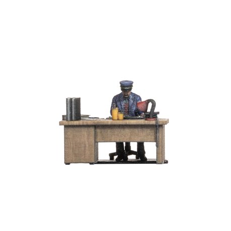 Railway Official at his desk