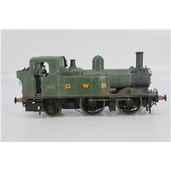 Dapol 7S-006-020S Class 14xx 0-4-2T 1432 in GWR unlined green with G W R lettering - DCC Sound Fitted. Weathered . Used. OO Gau
