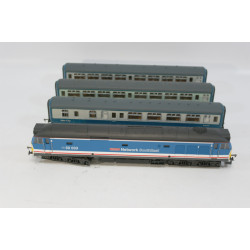 Lima 205179 Class 50 Diesel " Glorius" plus 3 Intercity Mk2 Coaches. Used. OO Gauge