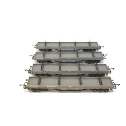 A Set of 4 Tri-ang TT T277 Bogie Bolster Wagons - Boxed TT Gauge USED