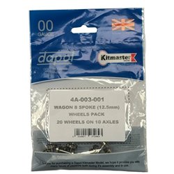 4A-003-001 Dapol Wagon 8 Spoke (12.5mm) Wheels Pack 20 wheels on 10 axles