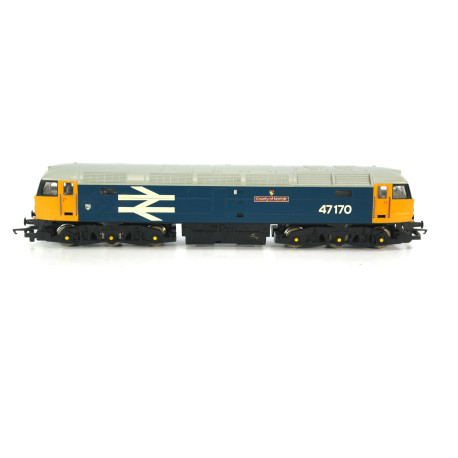 Hornby R307A Class 47 47170 'County Of Norfolk' in BR Blue with large logo. OO Gauge USED