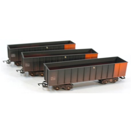 3 X Hornby PTA Steel Wagons - Weathered. Used. OO Gauge 