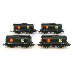 4 X Bachmann 37-582D BR 45T TTA Tank Wagon 'Shell BP' Black. Used. OO Gauge 