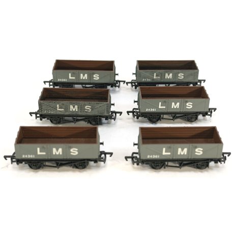 6 X Mainline 37-130 OO Gauge LMS 5 Plank Open Wagon. Used. OO Gauge 