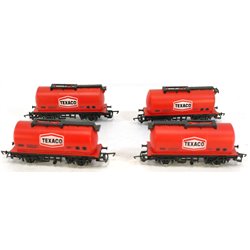 4 X Hornby Railways R231 TEXACO 500 Red Tank Wagon . Used. OO Gauge 