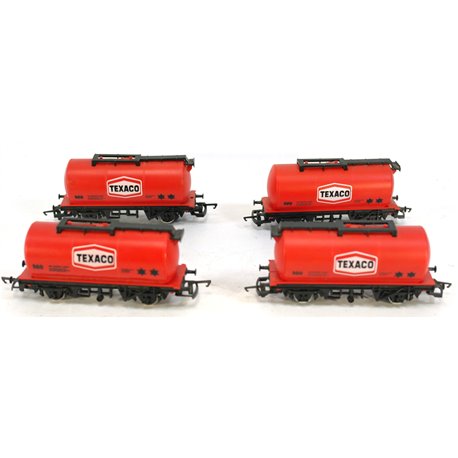 4 X Hornby Railways R231 TEXACO 500 Red Tank Wagon . Used. OO Gauge 