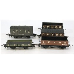 A Rake of 5 CP & BR Corwen branded wagons . Used. OO Gauge 