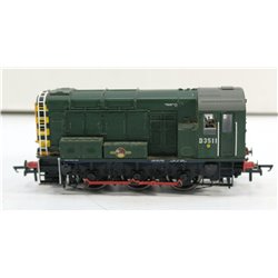 Hornby R2977XS Class 08 shunter D3511 in BR green - DCC sound fitted . Used. OO Gauge 