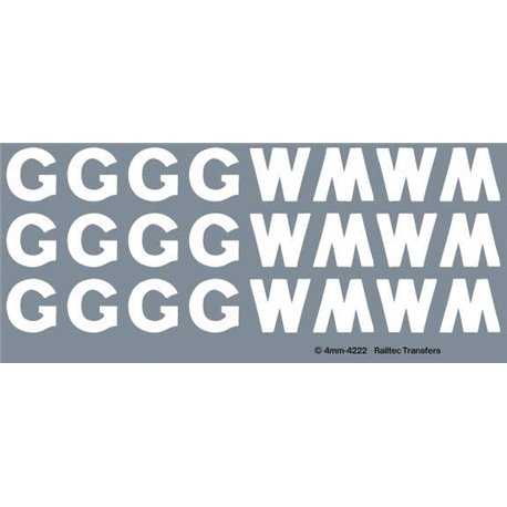 GWR 25" GW brandings for freight vehicles
