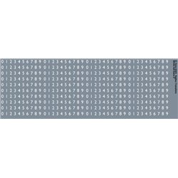 White Gill Sans scale 3" numbers for O gauge