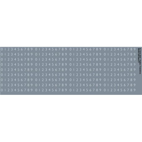 White Gill Sans scale 6" numbers for O gauge