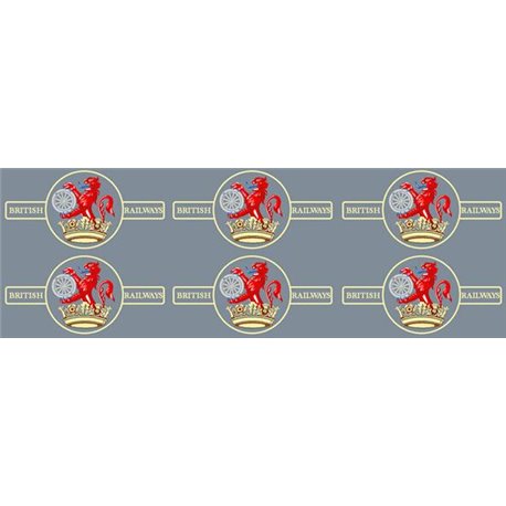 BR late crest lion & wheel (ferret & dartboard): large x 6
