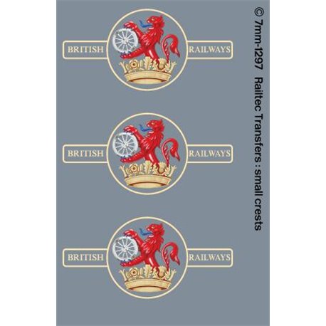 BR late crest lion & wheel (ferret & dartboard): small x 3