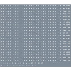 Alphabet sheet: white BR lettering (1mm high)